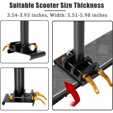 Adjustable Electric Scooter Seat for Adults – Fits 5.5"-6.2" Wide Curved-Edge Scooters, Ergonomic PU Cushion, Sturdy Aluminum Rod, Tool-Free Installation, Height Adjustable, Durable & Comfortable